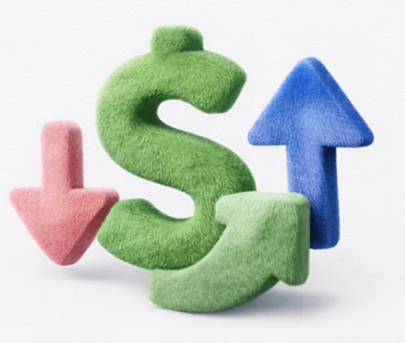 Cash flow arrows representing financing between sales