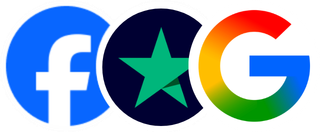 Facebook, Trustpilot and Google