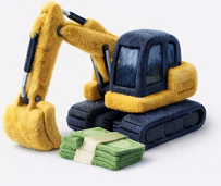 Excavator representing equipment financing